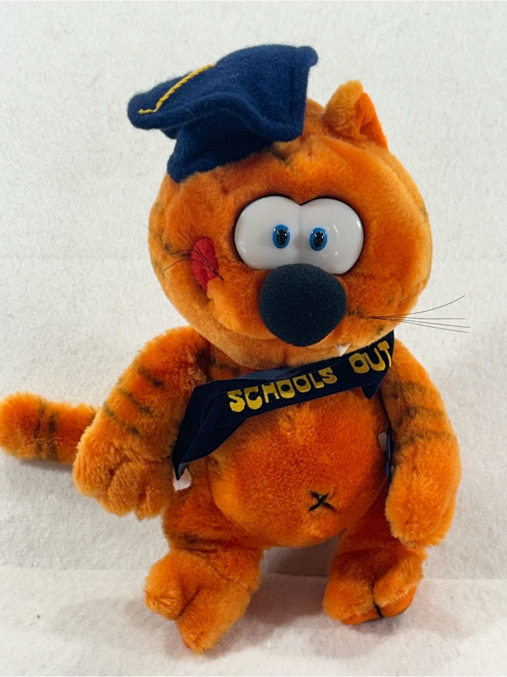 Vintage 1982 Heathcliff Cat Plush Applause School’s Out Graduate 9” 80s